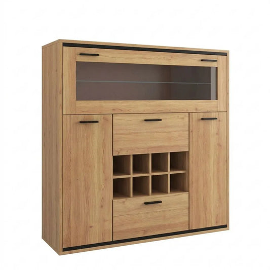 Eleganter Weinschrank mit Glasregal und Weinlagerung