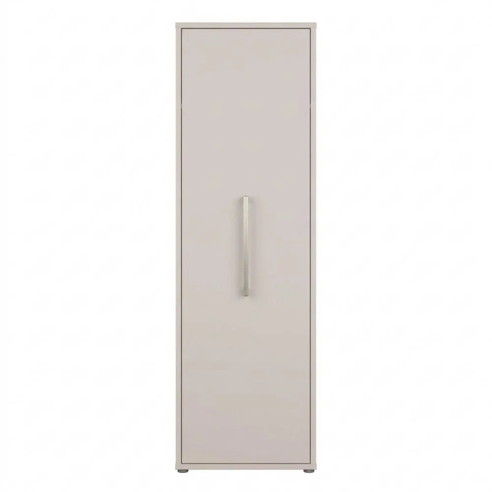 Moderner Garderobenschrank mit Kleiderstange und Einlegeböden, Kaschmir Beige