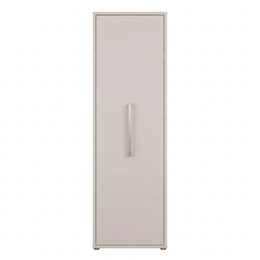 Moderner Garderobenschrank mit Kleiderstange und Einlegeböden, Kaschmir Beige