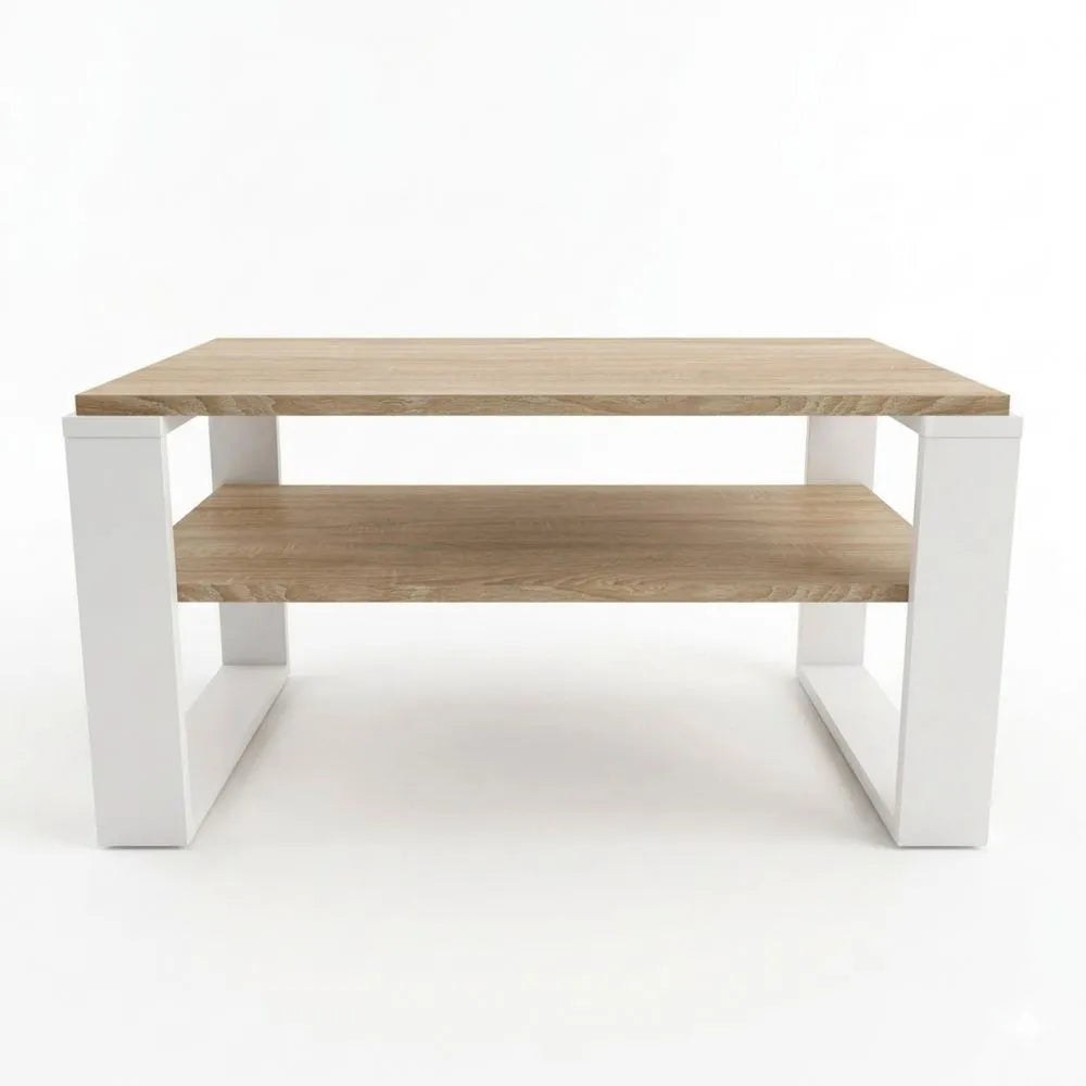 Moderner Wohnzimmer-Couchtisch aus Holz mit Ablage