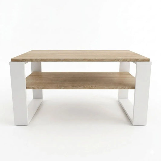 Moderner Wohnzimmer-Couchtisch aus Holz mit Ablage